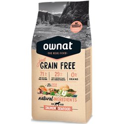 OWNAT JUST CHIEN GRAIN FREE ADULT SAUMON ET POISSON 14KG